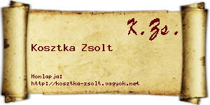 Kosztka Zsolt névjegykártya